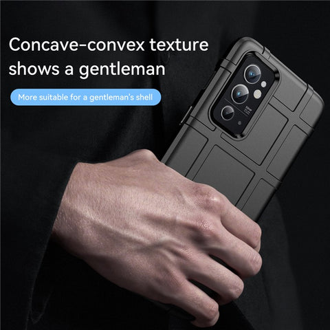 Rugged Square Grid Design Thickened TPU Shockproof Anti-Scratch Back Case for OnePlus 9RT 5G