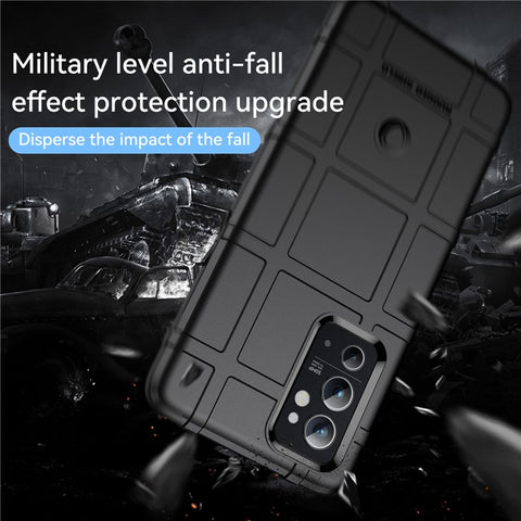 Rugged Square Grid Design Thickened TPU Shockproof Anti-Scratch Back Case for OnePlus 9RT 5G