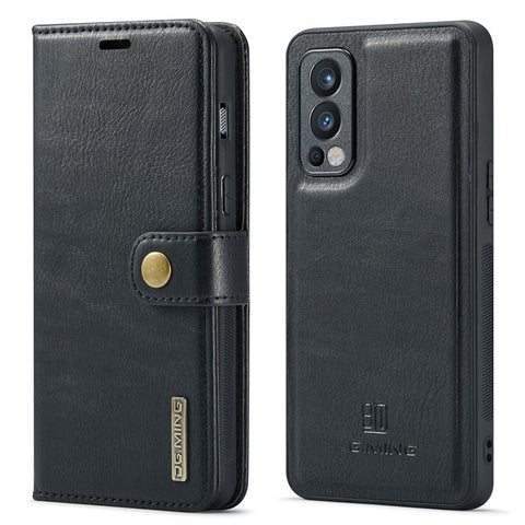 DG.MING Split Leather Stand Wallet Full Protection Cover Shell Detachable 2-in-1 Phone Case for OnePlus Nord 2 5G