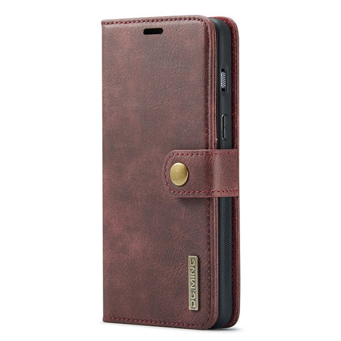 DG.MING Split Leather Stand Wallet Full Protection Cover Shell Detachable 2-in-1 Phone Case for OnePlus Nord 2 5G