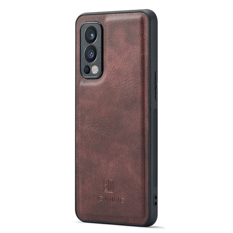 DG.MING Split Leather Stand Wallet Full Protection Cover Shell Detachable 2-in-1 Phone Case for OnePlus Nord 2 5G