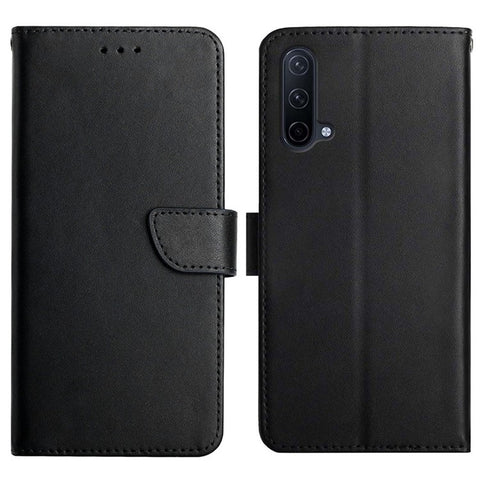 Solid Color Smooth Touch Nappa Texture Genuine Leather Outer Cover + Soft TPU Inner Shell with Stand Wallet for OnePlus Nord CE 5G
