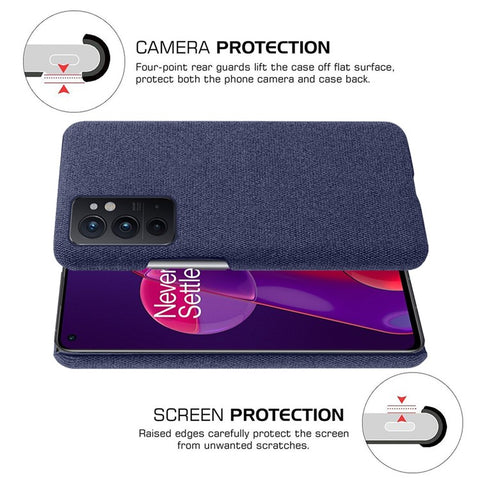 KSQ Light Slim Solid Color Cloth + PC Durable Stylish Drop-proof Phone Case Shell for OnePlus 9RT 5G