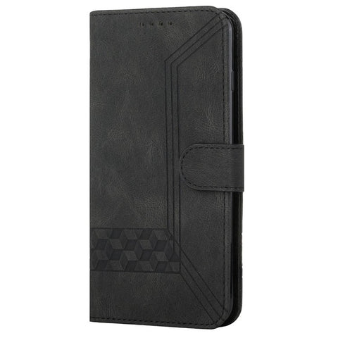 YX0010 Rhombus Lines Imprinting Skin-touch Feel Leather Flip Cover + Soft Inner Shell Stand Wallet Case for OnePlus 9R