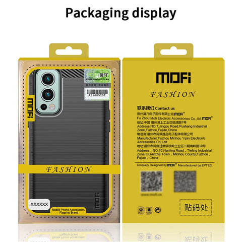 MOFI Carbon Fiber Texture Brushed Surface Well-protected Slim TPU Phone Case Shell for OnePlus Nord 2 5G
