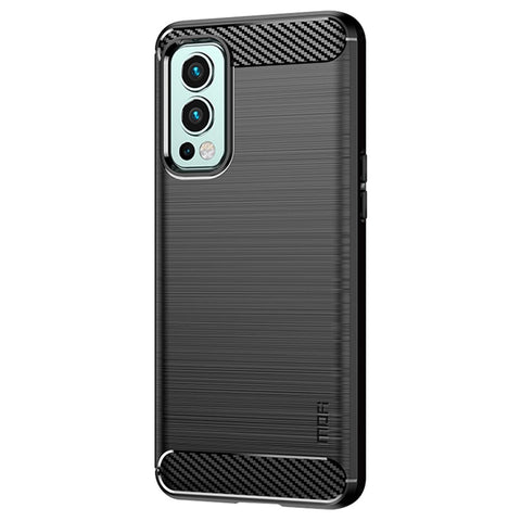 MOFI Carbon Fiber Texture Brushed Surface Well-protected Slim TPU Phone Case Shell for OnePlus Nord 2 5G