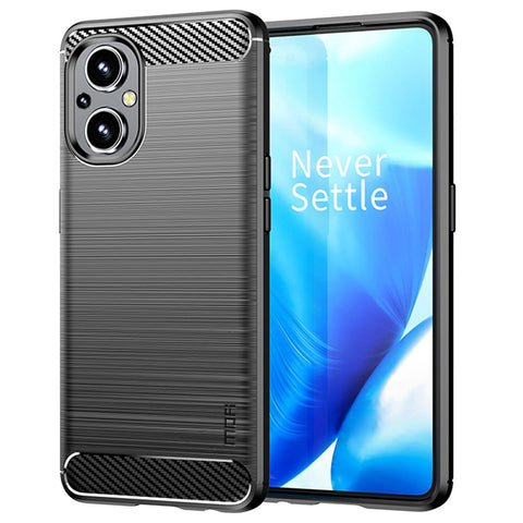 MOFI Carbon Fiber Texture Anti-scratch Brushed TPU Phone Case Protective Cover for OnePlus Nord N20 5G