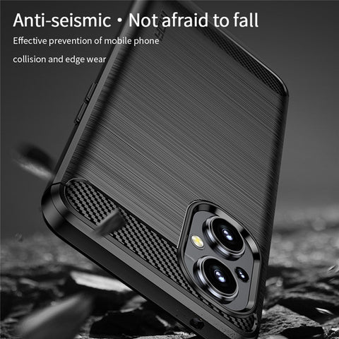 MOFI Carbon Fiber Texture Anti-scratch Brushed TPU Phone Case Protective Cover for OnePlus Nord N20 5G
