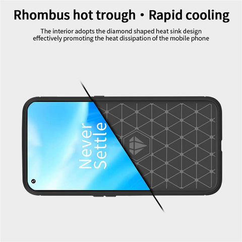 MOFI Carbon Fiber Texture Anti-scratch Brushed TPU Phone Case Protective Cover for OnePlus Nord N20 5G