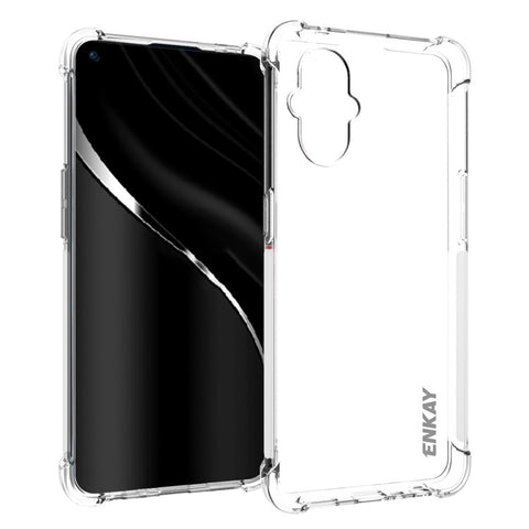 ENKAY HAT PRINCE Enhanced Four Corner Anti-slip Side Strip Transparent TPU Cover Case for OnePlus Nord N20 5G
