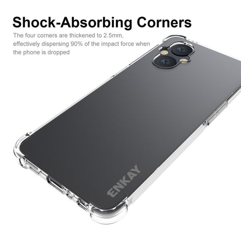 ENKAY HAT PRINCE Enhanced Four Corner Anti-slip Side Strip Transparent TPU Cover Case for OnePlus Nord N20 5G