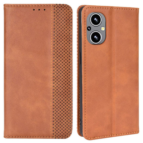 For OnePlus Nord N20 5G / Oppo Reno7 Z 5G / Reno7 Lite / A96 (China) / Reno8 Lite 5G / F21 Pro 5G / Reno8 Z 5G Imprinted Pattern Retro Style Leather Cover + TPU Inner Case Wallet Stand Phone Cover Shell