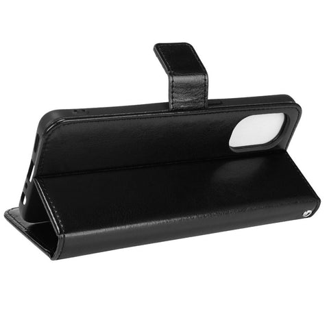 For OnePlus Nord N20 5G / Oppo Reno7 Z 5G / Reno7 Lite / A96 (China) / Reno8 Lite 5G / F21 Pro 5G / Reno8 Z 5G Crazy Horse Texture Foldable Stand PU Leather Wallet Folio Flip Phone Case with Wrist Strap