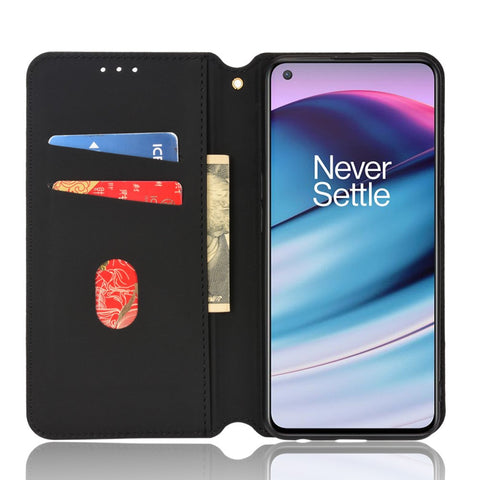 For OnePlus Nord CE 5G Strong Magnetic Good Protection Phone Cover Imprinted Pattern Cell Phone Case PU Leather + TPU Phone Case with Stand Wallet