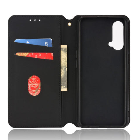 For OnePlus Nord CE 5G Strong Magnetic Good Protection Phone Cover Imprinted Pattern Cell Phone Case PU Leather + TPU Phone Case with Stand Wallet