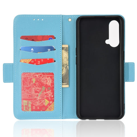 Litchi Texture PU Leather Wallet Magnetic Closure Cover Stand Flip Folio Shockproof Phone Case for OnePlus Nord CE 5G