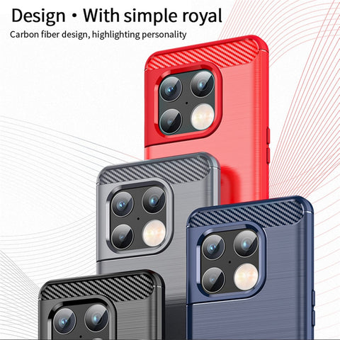MOFI for OnePlus 10 Pro 5G Drop-proof Stylish Phone Shell Carbon Fiber Texture Brushed Surface TPU Cell Phone Case