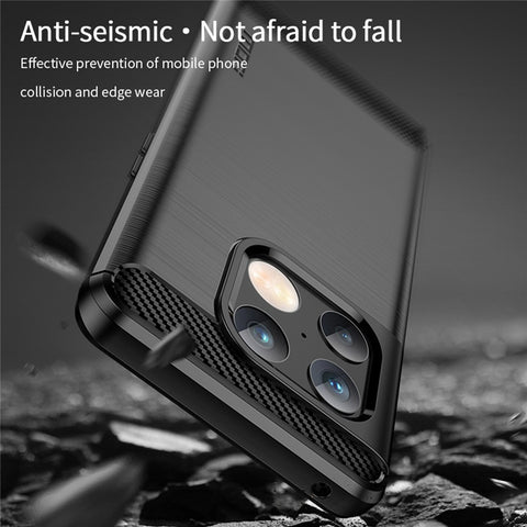 MOFI for OnePlus 10 Pro 5G Drop-proof Stylish Phone Shell Carbon Fiber Texture Brushed Surface TPU Cell Phone Case