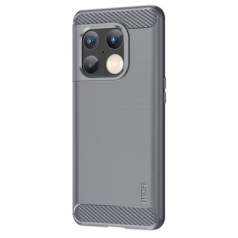 MOFI for OnePlus 10 Pro 5G Drop-proof Stylish Phone Shell Carbon Fiber Texture Brushed Surface TPU Cell Phone Case