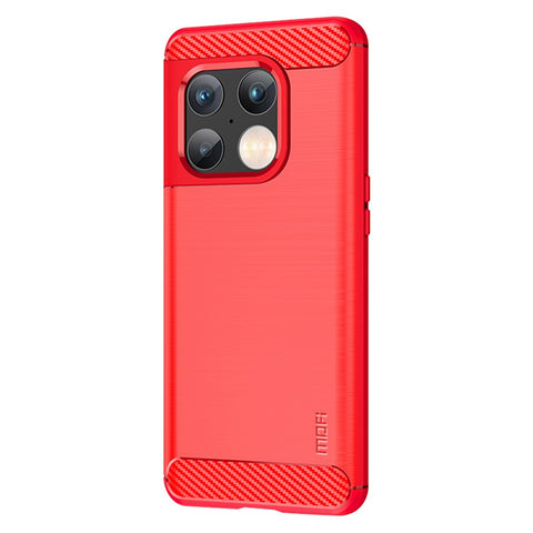 MOFI for OnePlus 10 Pro 5G Drop-proof Stylish Phone Shell Carbon Fiber Texture Brushed Surface TPU Cell Phone Case