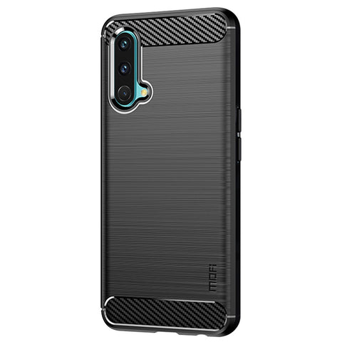 MOFI for OnePlus Nord CE 5G Shockproof Carbon Fiber Texture Brushed Surface Light Slim TPU Cell Phone Case