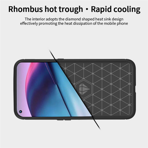 MOFI for OnePlus Nord CE 5G Shockproof Carbon Fiber Texture Brushed Surface Light Slim TPU Cell Phone Case