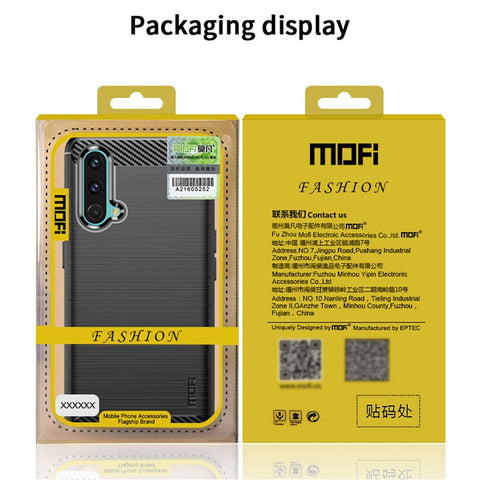 MOFI for OnePlus Nord CE 5G Shockproof Carbon Fiber Texture Brushed Surface Light Slim TPU Cell Phone Case