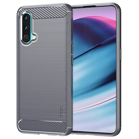 MOFI for OnePlus Nord CE 5G Shockproof Carbon Fiber Texture Brushed Surface Light Slim TPU Cell Phone Case