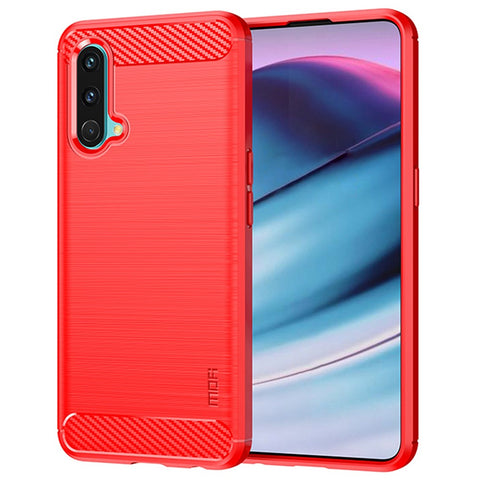 MOFI for OnePlus Nord CE 5G Shockproof Carbon Fiber Texture Brushed Surface Light Slim TPU Cell Phone Case