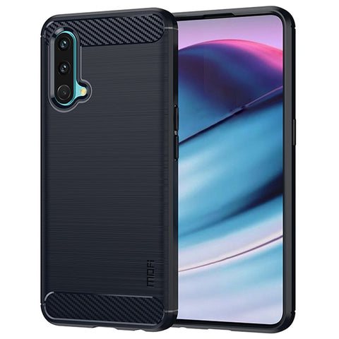MOFI for OnePlus Nord CE 5G Shockproof Carbon Fiber Texture Brushed Surface Light Slim TPU Cell Phone Case
