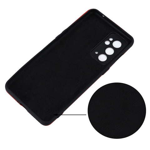 For OnePlus 9RT 5G Liquid Silicone Cell Phone Case Anti-scratch Solid Color Shell Cover with Strap