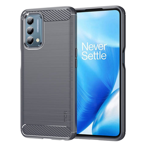 MOFI JK TPU Series-1 for OnePlus Nord N200 5G/Oppo A54 5G/A74 5G/A93 5G Anti-Scratch Carbon Fiber Design Brushed Surface Phone Case Flexible TPU Shockproof Phone Back Cover