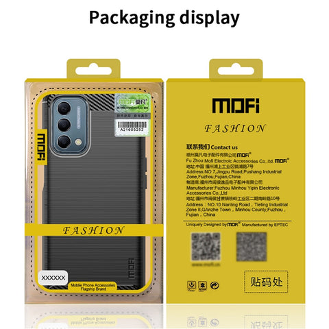 MOFI JK TPU Series-1 for OnePlus Nord N200 5G/Oppo A54 5G/A74 5G/A93 5G Anti-Scratch Carbon Fiber Design Brushed Surface Phone Case Flexible TPU Shockproof Phone Back Cover