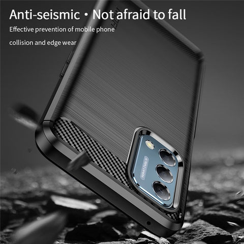 MOFI JK TPU Series-1 for OnePlus Nord N200 5G/Oppo A54 5G/A74 5G/A93 5G Anti-Scratch Carbon Fiber Design Brushed Surface Phone Case Flexible TPU Shockproof Phone Back Cover