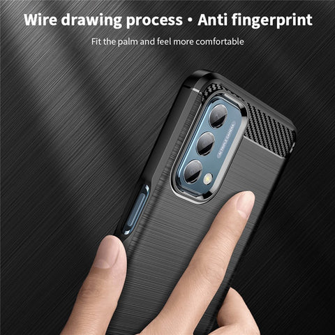 MOFI JK TPU Series-1 for OnePlus Nord N200 5G/Oppo A54 5G/A74 5G/A93 5G Anti-Scratch Carbon Fiber Design Brushed Surface Phone Case Flexible TPU Shockproof Phone Back Cover