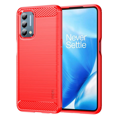 MOFI JK TPU Series-1 for OnePlus Nord N200 5G/Oppo A54 5G/A74 5G/A93 5G Anti-Scratch Carbon Fiber Design Brushed Surface Phone Case Flexible TPU Shockproof Phone Back Cover