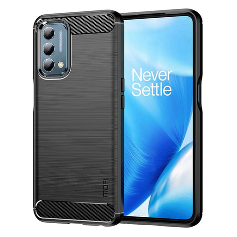 MOFI JK TPU Series-1 for OnePlus Nord N200 5G/Oppo A54 5G/A74 5G/A93 5G Anti-Scratch Carbon Fiber Design Brushed Surface Phone Case Flexible TPU Shockproof Phone Back Cover
