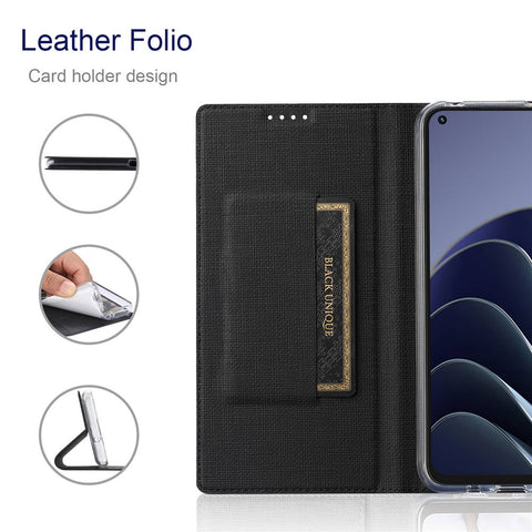 VILI DMX Series for OnePlus 10 Pro 5G, Auto-Absorbed Leather Phone Case with Stand Card Slot