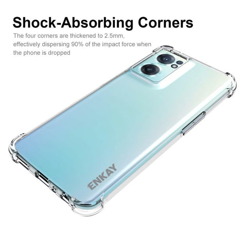 ENKAY HAT PRINCE for OnePlus Nord CE 2 5G Crystal Clear Soft TPU Case Four Corner Air Cushion Protective Anti-slip Cover