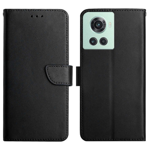 For OnePlus 10R/Ace Nappa Texture Wallet Style Case Double Protection TPU+Genuine Leather Phone Shell with Stand