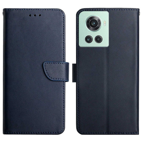 For OnePlus 10R/Ace Nappa Texture Wallet Style Case Double Protection TPU+Genuine Leather Phone Shell with Stand