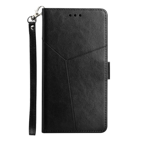 HT01 For OnePlus 10R/Ace PU Leather Phone Shell Y-Shaped Lines Imprinting Wallet Stand Phone Cover