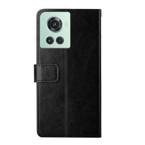 HT01 For OnePlus 10R/Ace PU Leather Phone Shell Y-Shaped Lines Imprinting Wallet Stand Phone Cover