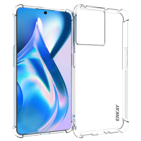 ENKAY HAT PRINCE For OnePlus Ace 5G Thickened Corners Shockproof Transparent TPU Cover Phone Protective Case with Anti-slip Strip Edge