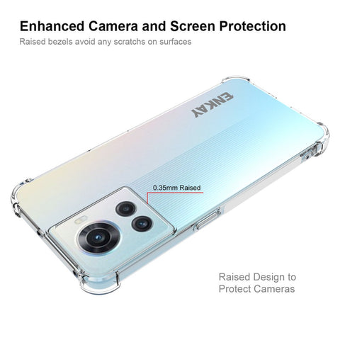 ENKAY HAT PRINCE For OnePlus Ace 5G Thickened Corners Shockproof Transparent TPU Cover Phone Protective Case with Anti-slip Strip Edge