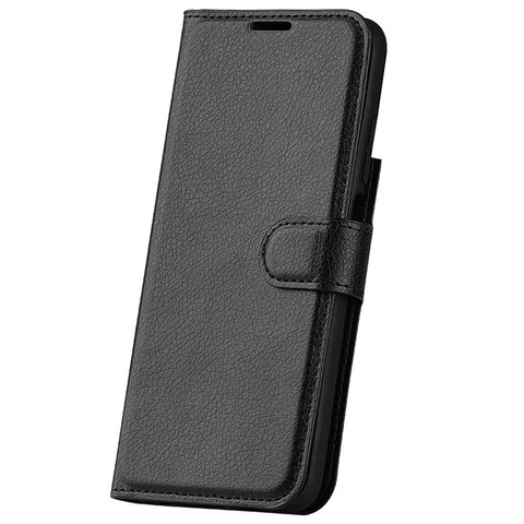 For OnePlus Ace 5G/10R 5G Folio Flip Litchi Skin Leather Case Shockproof Phone Cover with Card Slots Adjustable Folding Stand Design Wallet Phone Cover Accessory