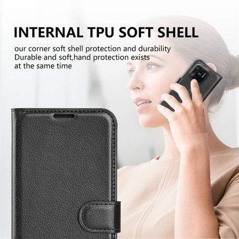 For OnePlus Ace 5G/10R 5G Folio Flip Litchi Skin Leather Case Shockproof Phone Cover with Card Slots Adjustable Folding Stand Design Wallet Phone Cover Accessory