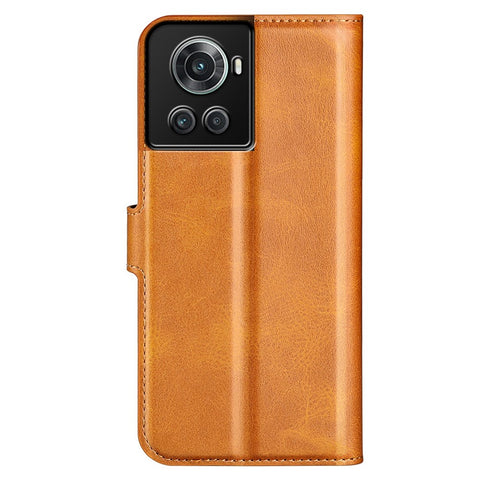 Square Magnetic Clasp Folio Flip Mobile Phone Leather Case for OnePlus Ace 5G/10R 5G, Full Coverage Anti-drop Wallet Design Stand Phone Cover