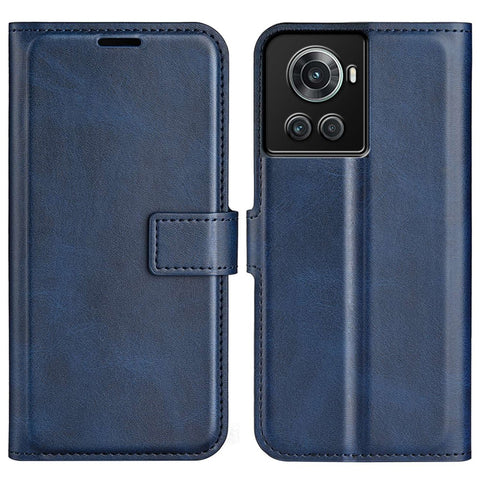 Square Magnetic Clasp Folio Flip Mobile Phone Leather Case for OnePlus Ace 5G/10R 5G, Full Coverage Anti-drop Wallet Design Stand Phone Cover