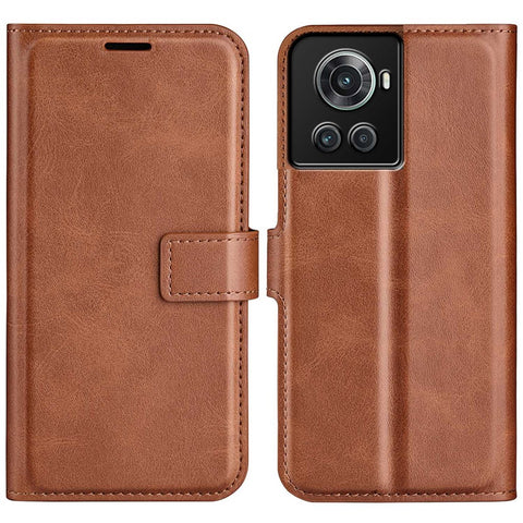 Square Magnetic Clasp Folio Flip Mobile Phone Leather Case for OnePlus Ace 5G/10R 5G, Full Coverage Anti-drop Wallet Design Stand Phone Cover